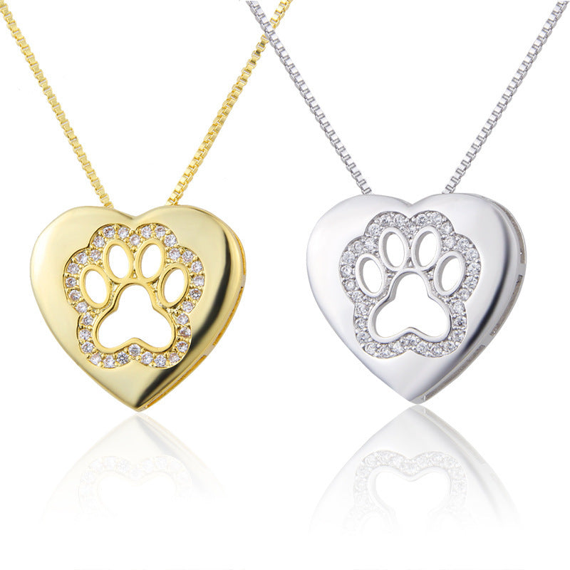 Heart-shaped Cat Claw Necklace With Dog Claw Jewelry - Paw and Claw Jewelry