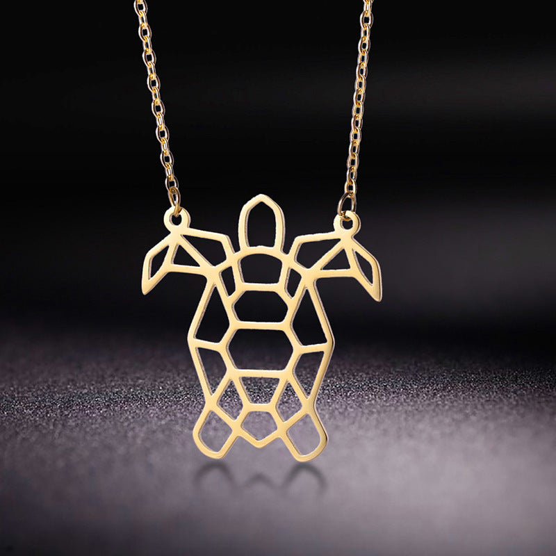 Cute turtle pendant on an illuminated  black background  